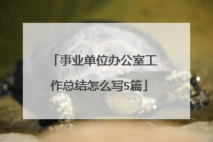 事业单位办公室工作总结怎么写5篇