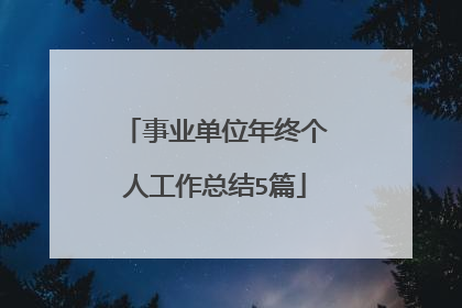 事业单位年终个人工作总结5篇