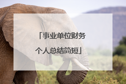 事业单位财务个人总结简短