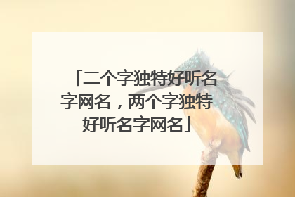 二个字独特好听名字网名，两个字独特好听名字网名