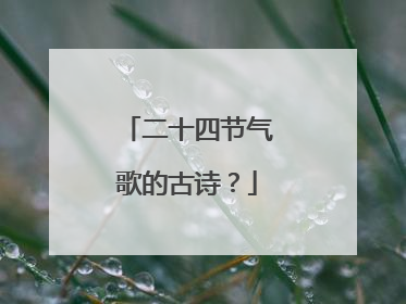 二十四节气歌的古诗？