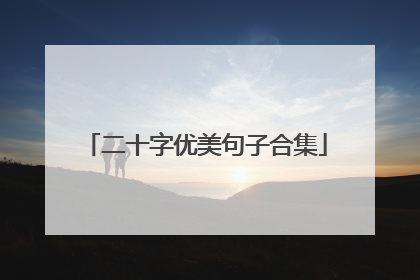 二十字优美句子合集