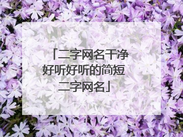 二字网名干净好听好听的简短二字网名