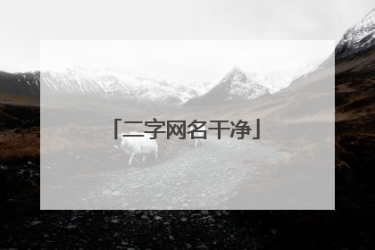 二字网名干净