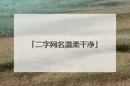 二字网名温柔干净