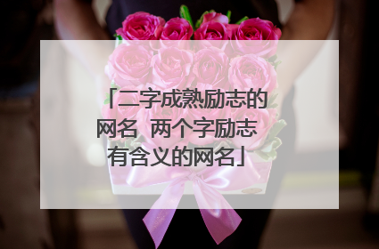 二字成熟励志的网名 两个字励志有含义的网名