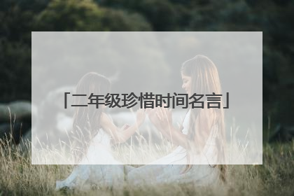 二年级珍惜时间名言