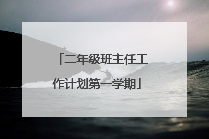 二年级班主任工作计划第一学期