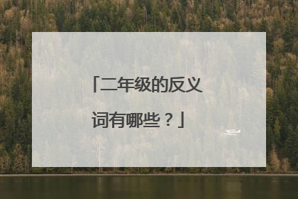 二年级的反义词有哪些?