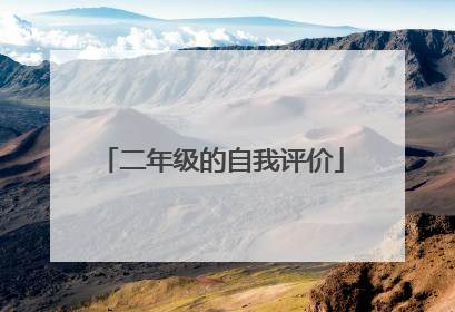二年级的自我评价