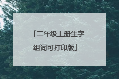 二年级上册生字组词可打印版