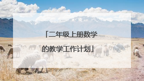 二年级上册数学的教学工作计划