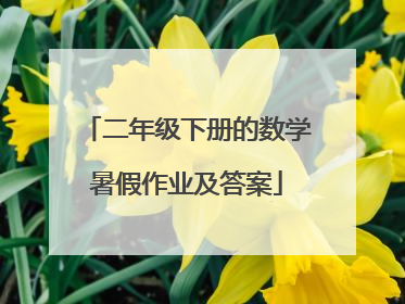 二年级下册的数学暑假作业及答案