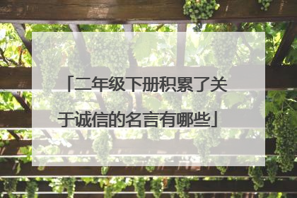 二年级下册积累了关于诚信的名言有哪些