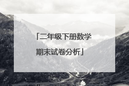 二年级下册数学期末试卷分析