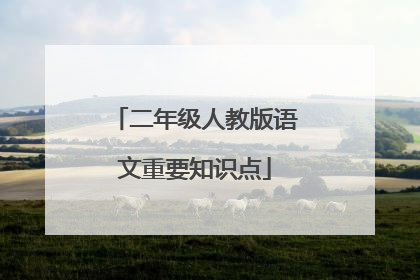 二年级人教版语文重要知识点