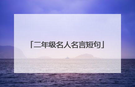 二年级名人名言短句