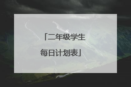 二年级学生每日计划表