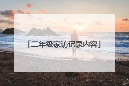 二年级家访记录内容