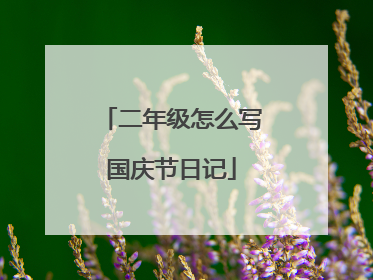 二年级怎么写国庆节日记