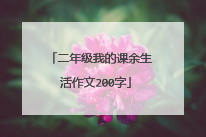 二年级我的课余生活作文200字