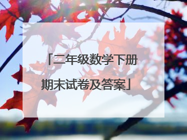 二年级数学下册期末试卷及答案