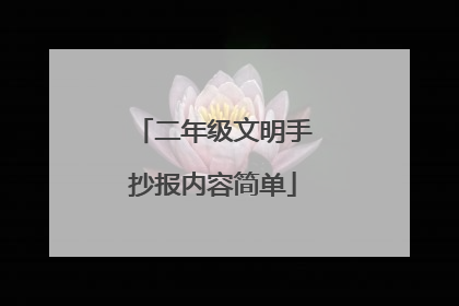 二年级文明手抄报内容简单