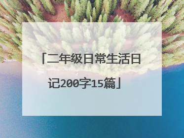 二年级日常生活日记200字15篇