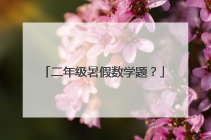 二年级暑假数学题?