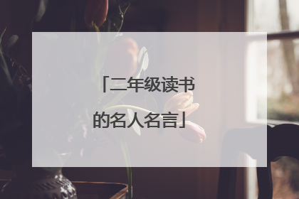 二年级读书的名人名言
