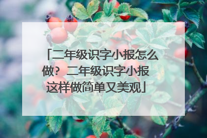 二年级识字小报怎么做? 二年级识字小报这样做简单又美观