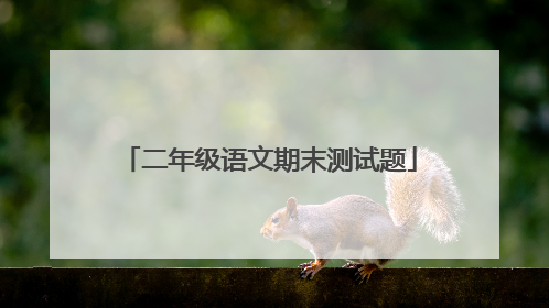 二年级语文期末测试题