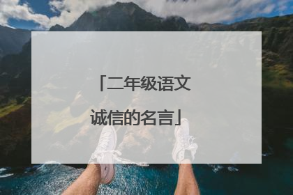 二年级语文诚信的名言