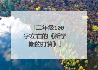 二年级100字左右的《新学期的打算》