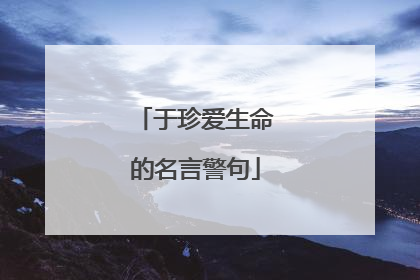 于珍爱生命的名言警句