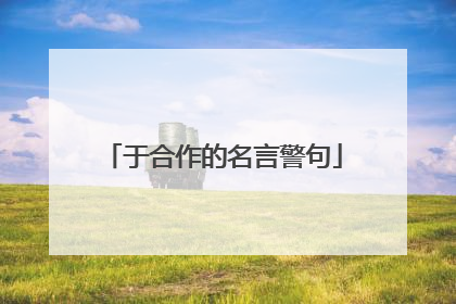 于合作的名言警句