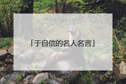 于自信的名人名言