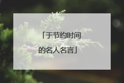 于节约时间的名人名言