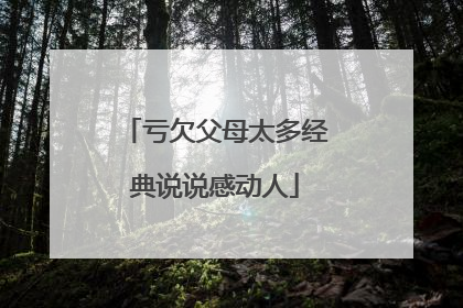 亏欠父母太多经典说说感动人