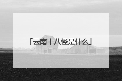 云南十八怪是什么