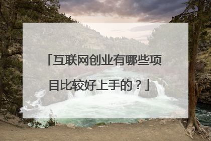 互联网创业有哪些项目比较好上手的?