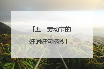 五一劳动节的好词好句摘抄