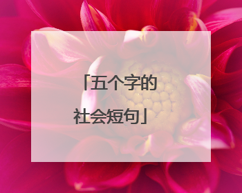 五个字的社会短句