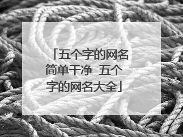 五个字的网名简单干净 五个字的网名大全