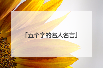 五个字的名人名言
