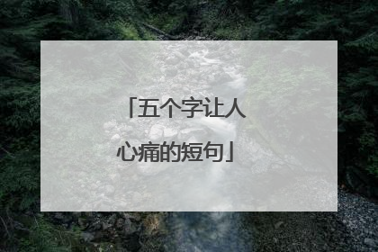 五个字让人心痛的短句