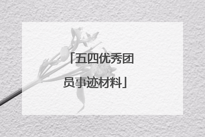 五四优秀团员事迹材料
