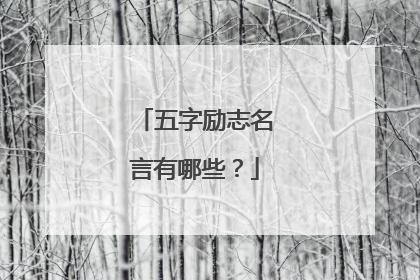 五字励志名言有哪些？