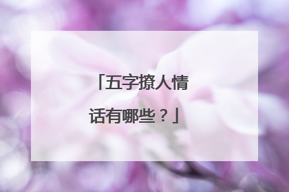 五字撩人情话有哪些？