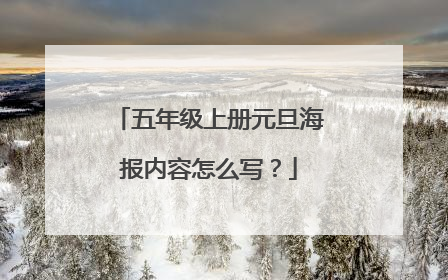 五年级上册元旦海报内容怎么写？